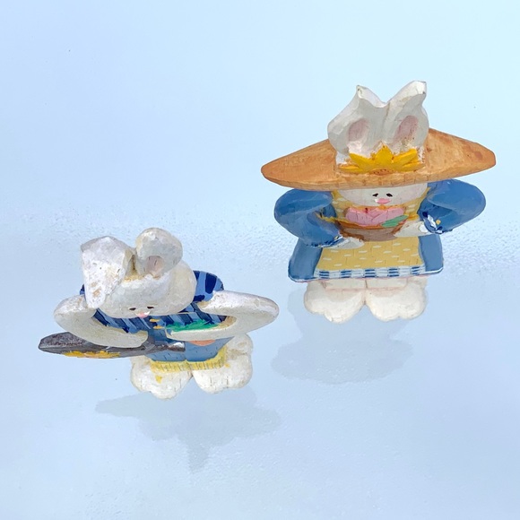 Spring Bunny Rabbit Figurines ~ 2-Piece Set - Picture 5 of 6